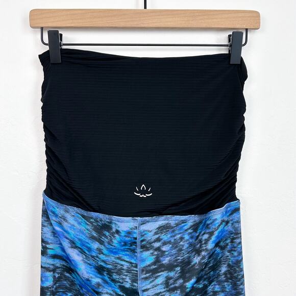 Beyond The Bump Maternity Blue Abstract High-Waisted Leggings - Picture 6 of 8